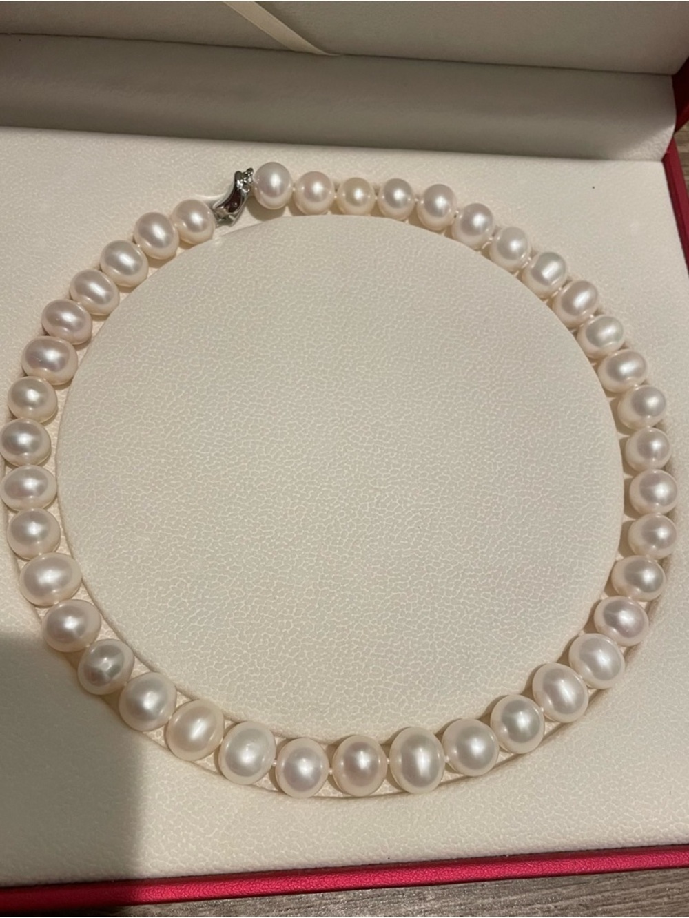 Freshwater Pearl Necklace 925 Sterling Silver Clasp Classic Elegant